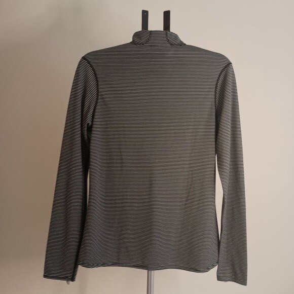Patagonia Women’s Capilene 2 Top 1/2 Zip Black White Stripe Pullover Size XL - Picture 14 of 15
